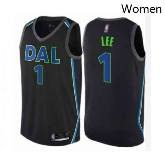 Womens Dallas Mavericks 1 Courtney Lee Swingman Black Basketball Jersey City Edition